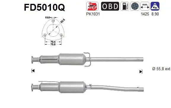 Soot/Particulate Filter, exhaust system (FD5010Q)