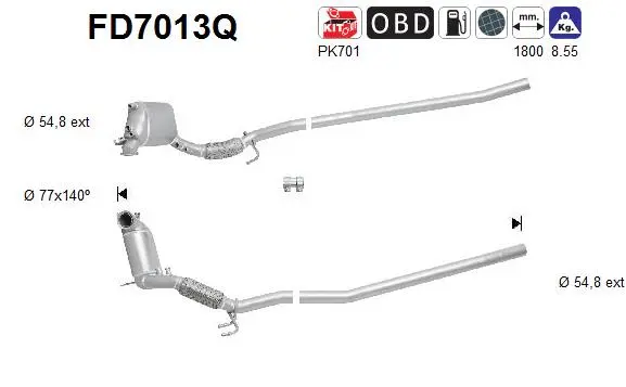 Soot/Particulate Filter, exhaust system (FD7013Q)
