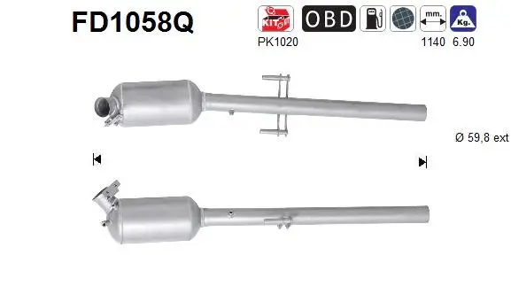 Soot/Particulate Filter, exhaust system (FD1058Q)