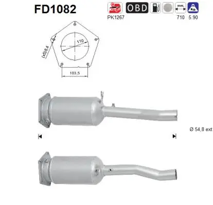 Soot/Particulate Filter, exhaust system (FD1082)