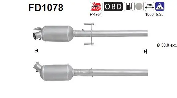 Soot/Particulate Filter, exhaust system (FD1078)