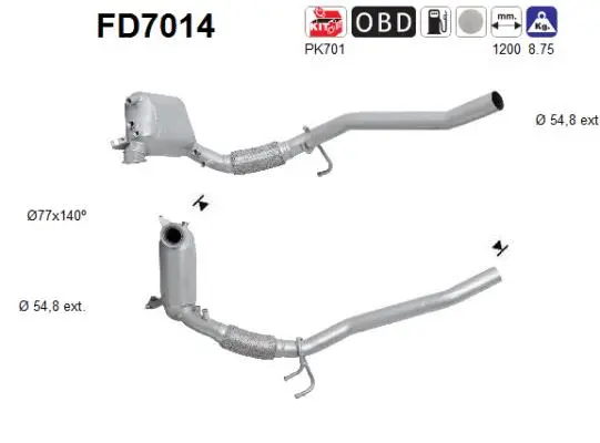 Soot/Particulate Filter, exhaust system (FD7014)
