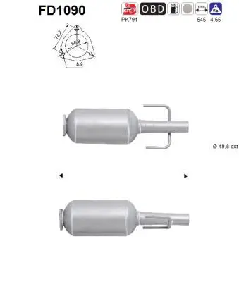 Soot/Particulate Filter, exhaust system (FD1090)