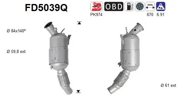 Soot/Particulate Filter, exhaust system (FD5039Q)