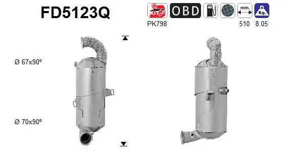 Soot/Particulate Filter, exhaust system (FD5123Q)