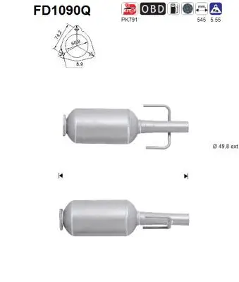 Soot/Particulate Filter, exhaust system (FD1090Q)