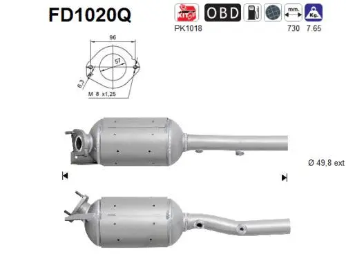 Soot/Particulate Filter, exhaust system (FD1020Q)