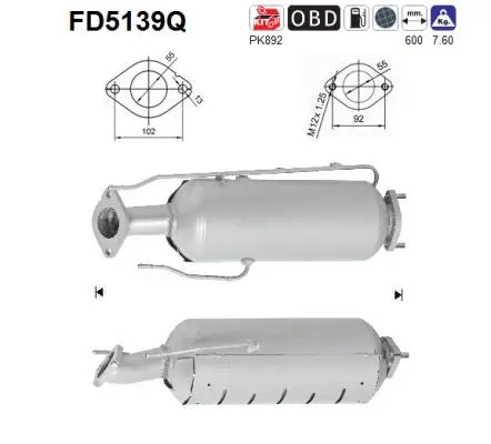 Soot/Particulate Filter, exhaust system (FD5139Q)