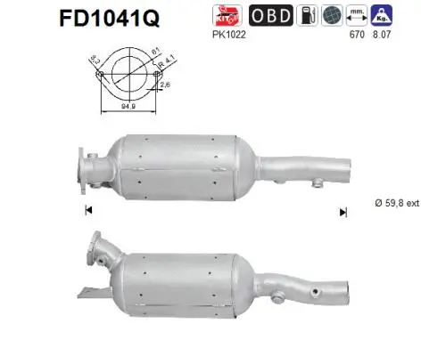 Soot/Particulate Filter, exhaust system (FD1041Q)