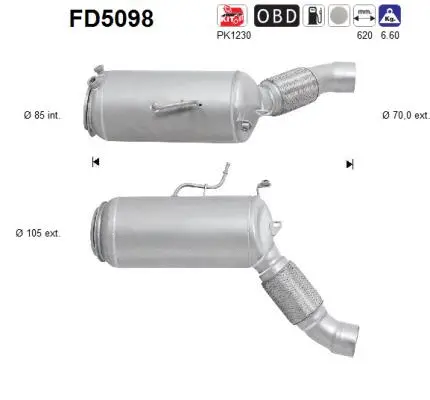 Soot/Particulate Filter, exhaust system (FD5098)