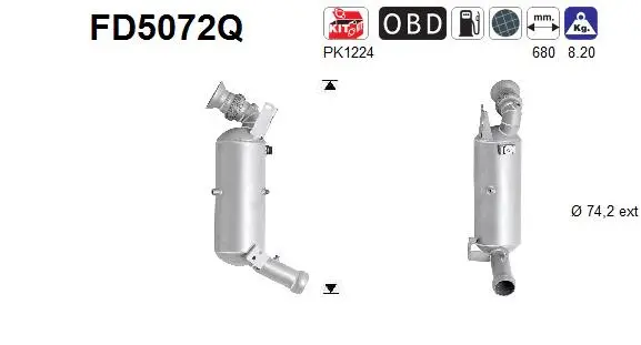 Soot/Particulate Filter, exhaust system (FD5072Q)