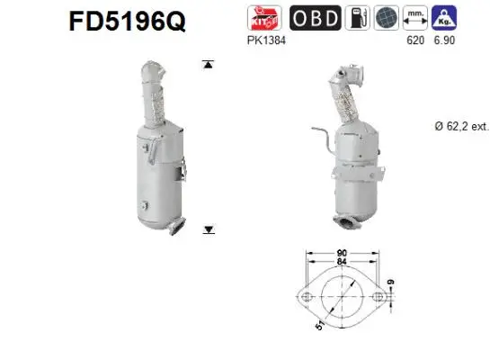 Soot/Particulate Filter, exhaust system (FD5196Q)