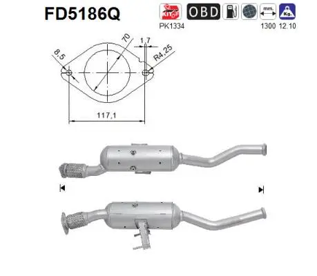 Soot/Particulate Filter, exhaust system (FD5186Q)