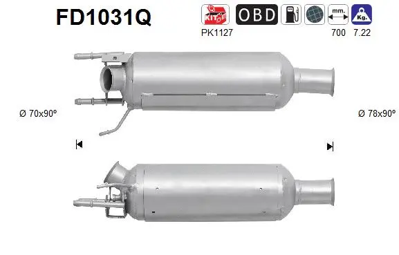 Soot/Particulate Filter, exhaust system (FD1031Q)
