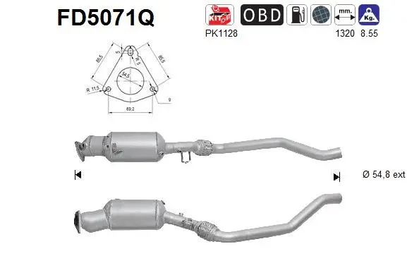 Soot/Particulate Filter, exhaust system (FD5071Q)