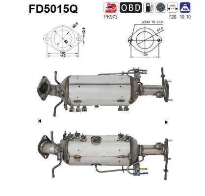 Soot/Particulate Filter, exhaust system (FD5015Q)