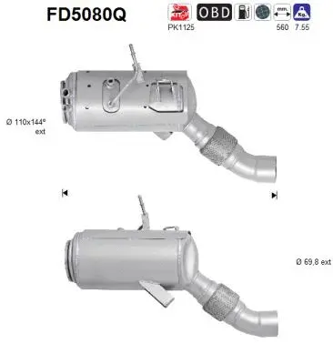 Soot/Particulate Filter, exhaust system (FD5080Q)