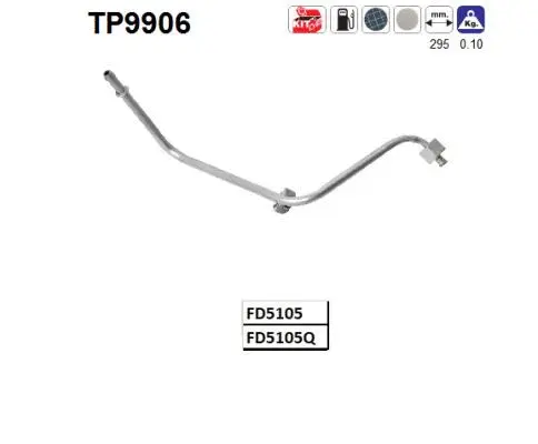 Pressure Pipe, pressure sensor (soot/particulate filter) (TP9906)