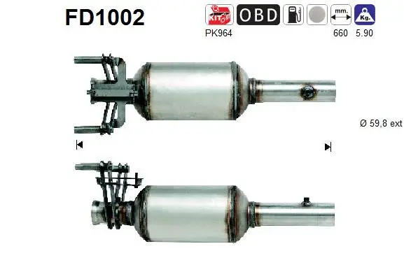 Soot/Particulate Filter, exhaust system (FD1002)