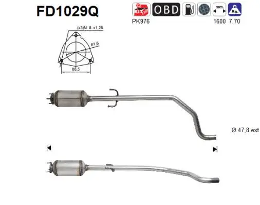 Soot/Particulate Filter, exhaust system (FD1029Q)