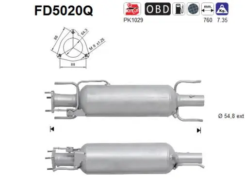 Soot/Particulate Filter, exhaust system (FD5020Q)