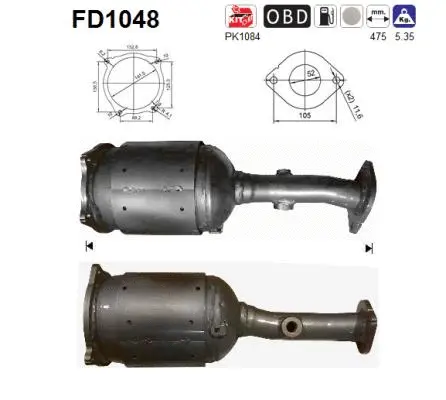 Soot/Particulate Filter, exhaust system (FD1048)