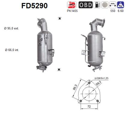 Soot/Particulate Filter, exhaust system (FD5290)