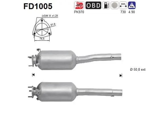Soot/Particulate Filter, exhaust system (FD1005)