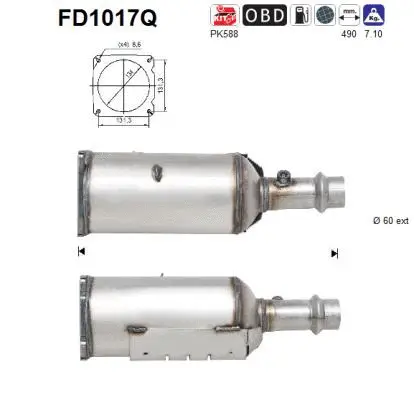 Soot/Particulate Filter, exhaust system (FD1017Q)