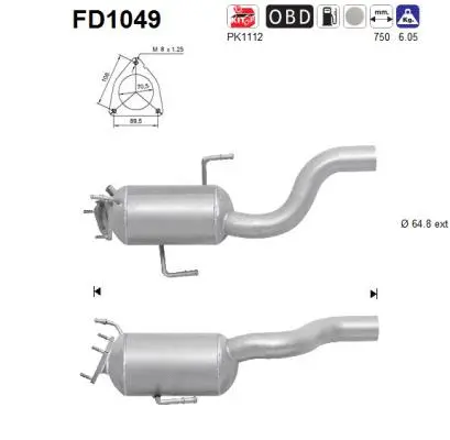 Soot/Particulate Filter, exhaust system (FD1049)