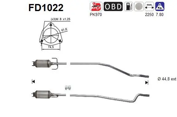 Soot/Particulate Filter, exhaust system (FD1022)