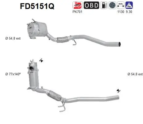 Soot/Particulate Filter, exhaust system (FD5151Q)