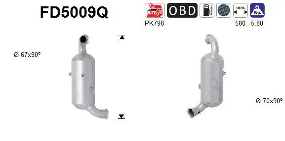 Soot/Particulate Filter, exhaust system (FD5009Q)