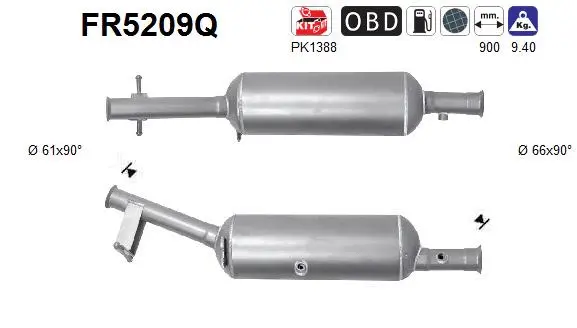 Soot/Particulate Filter, exhaust system (FR5209Q)