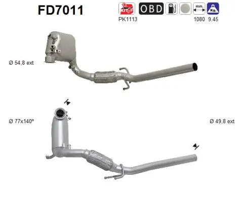 Soot/Particulate Filter, exhaust system (FD7011)