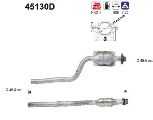 Catalytic Converter (45130D)
