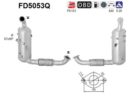 Soot/Particulate Filter, exhaust system (FD5053Q)
