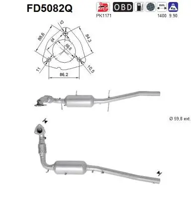 Soot/Particulate Filter, exhaust system (FD5082Q)