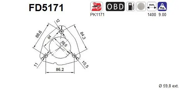 Soot/Particulate Filter, exhaust system (FD5171)