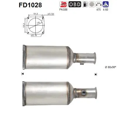 Soot/Particulate Filter, exhaust system (FD1028)