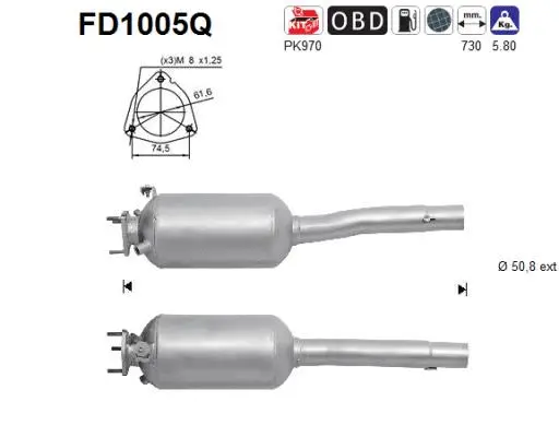 Soot/Particulate Filter, exhaust system (FD1005Q)
