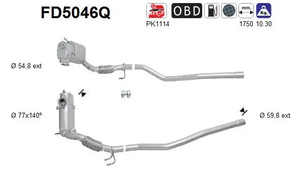 Soot/Particulate Filter, exhaust system (FD5046Q)