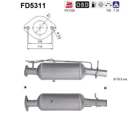 Soot/Particulate Filter, exhaust system (FD5311)