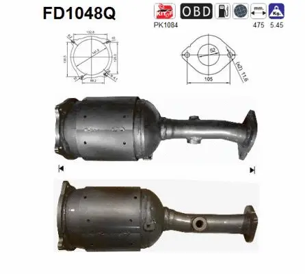 Soot/Particulate Filter, exhaust system (FD1048Q)