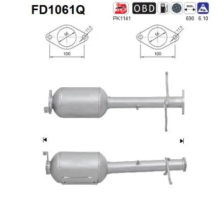 Soot/Particulate Filter, exhaust system (FD1061Q)
