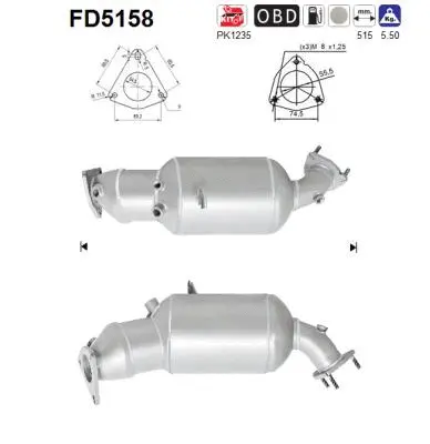 Soot/Particulate Filter, exhaust system (FD5158)