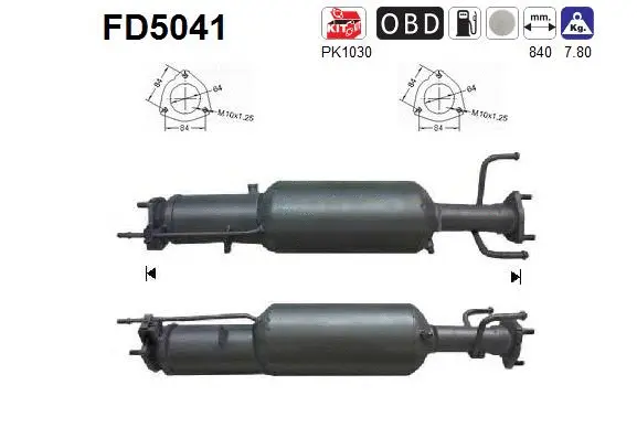 Soot/Particulate Filter, exhaust system (FD5041)