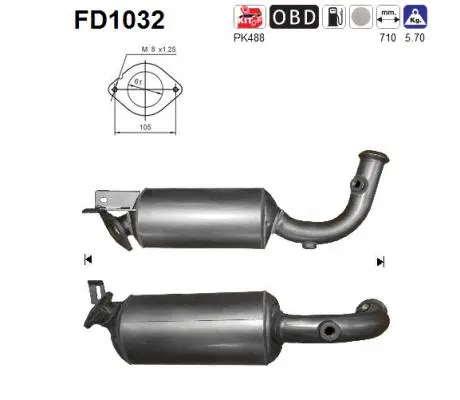 Soot/Particulate Filter, exhaust system (FD1032)