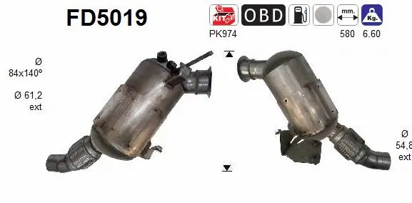 Soot/Particulate Filter, exhaust system (FD5019)