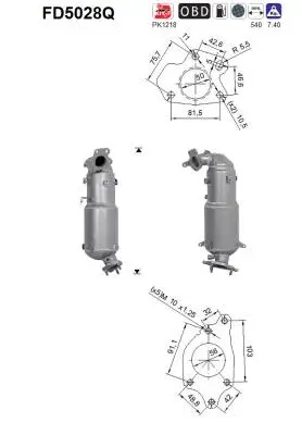 Soot/Particulate Filter, exhaust system (FD5028Q)